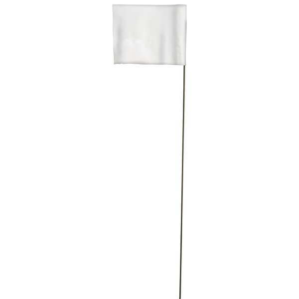 Zoro Select Marking Flag, White, Blank, Vinyl, PK100, Overall Height: 15 in 235W STD WHITE