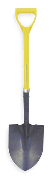 Nupla 16 ga Round Point Shovel, Steel Blade, 27 in L Yellow Handle 6894156