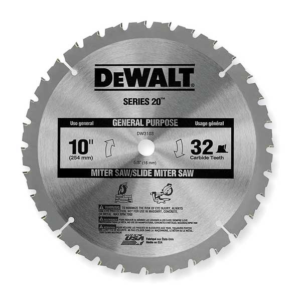 Dewalt 10" Construction Miter/Table Saw Blades DW3103