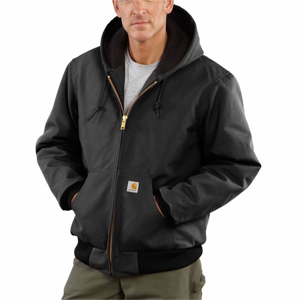 Men's Black Cotton Hooded Duck Jacket size 3XLT