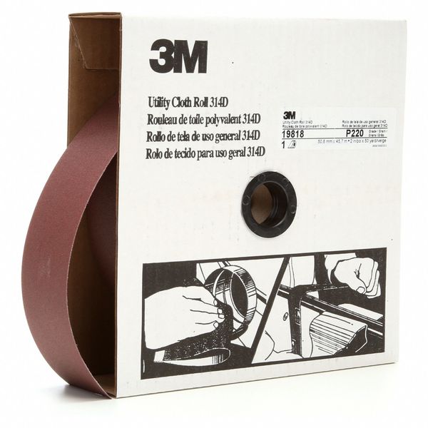 3M Abrasive Utility Roll, Grit P220, Maroon 7000118538