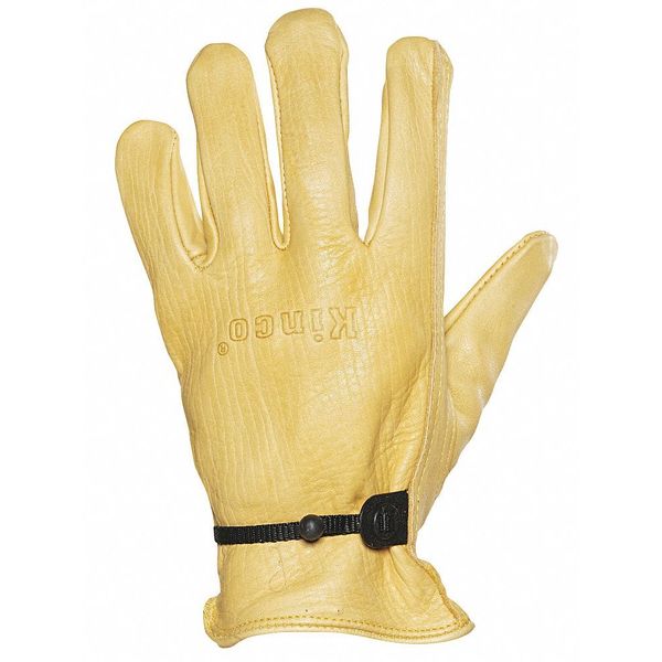 Kinco Leather Gloves, Cowhide, XL, Pull Strap, PR 99 XL