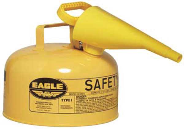 Eagle Mfg 2 gal Yellow Galvanized Steel Type I Safety Can Diesel UI20FSY