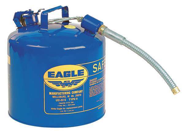 Eagle Mfg 5 gal Blue Galvanized Steel Type II Safety Can Kerosene U251SB
