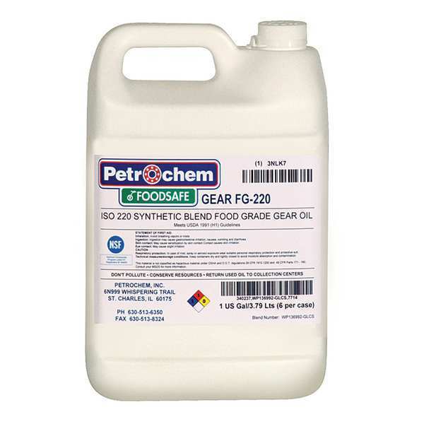Petrochem Gear Lubricant, 1 Gal, Visc 220 FOODSAFE GEAR FG-220-001