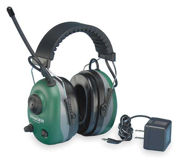 Delta Plus Over-the-Head Electronic Ear Muffs, 22 dB, QuieTunes, Green COM-660R