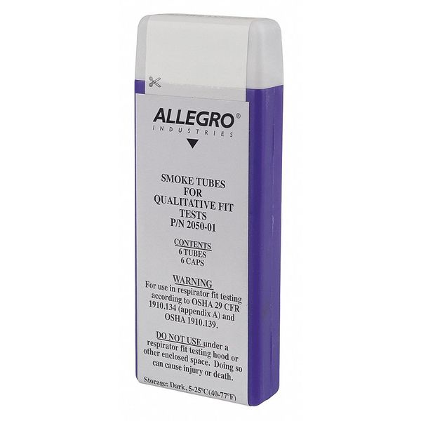 Allegro Industries Smoke Tube, Includes (6) Tubes, (6) Tube Caps, Glass Material, Break-off Tip, Pack of 6 2050-01