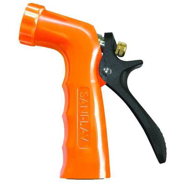 Sani-Lav Pistol Grip Water Nozzle, 3/4 in Female, 100 psi, 6.5 gpm, Safety Orange N2