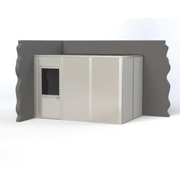 Porta-King 2-Wall Modular In-Plant Office, 8 ft H, 12 ft W, 8 ft D, Gray VK1DW 8'x12' 2-Wall