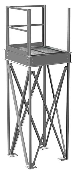 Porta-King Mezzanine Landing, H 110 In, W 4 Ft, L 4 Ft PK-LND44