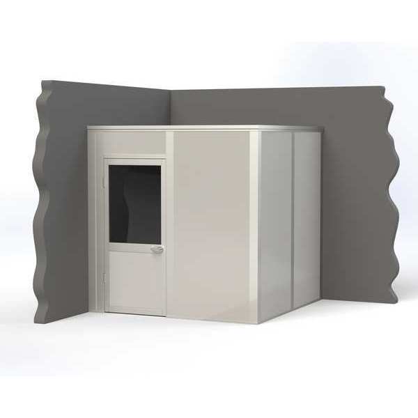 Porta-King 2-Wall Modular In-Plant Office, 8 ft H, 8 ft W, 8 ft D, Gray VK1DW 8'x8' 2-Wall