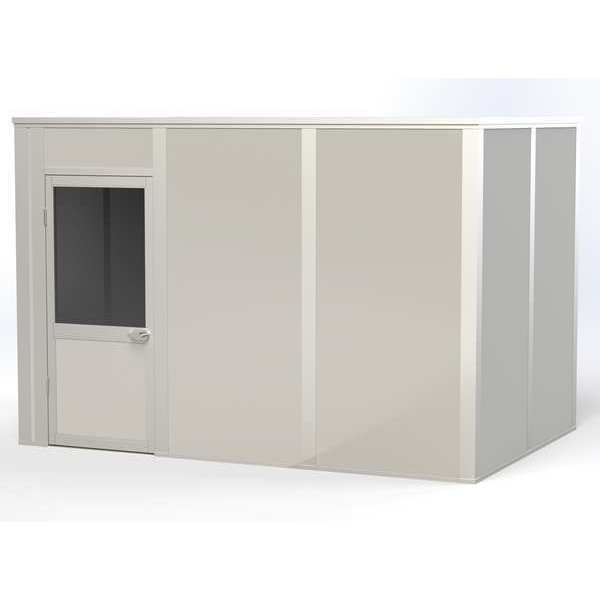 Porta-King 4-Wall Modular In-Plant Office, 8 ft H, 12 ft W, 8 ft D, Gray VK1STL 8'x12' 4-Wall