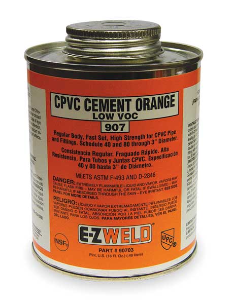 Ez Weld CPVC Cement, 16 Oz, Orange 20703