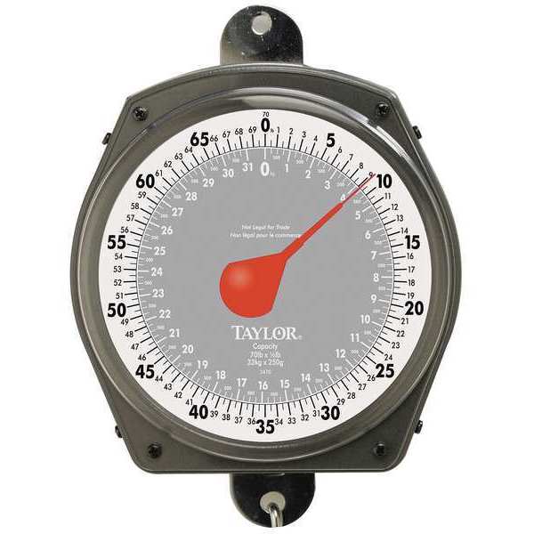 Taylor Mechanical Hanging Scale, 32kg/70 lb, Dial 3470410410
