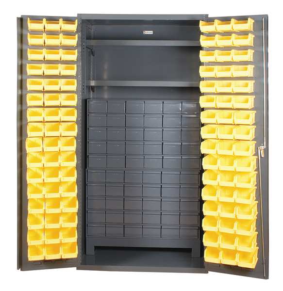Durham Mfg Extra-Heavy Duty Bin Cabinet, 36 in W, 72 in H, 24" D, 156 Bins 3501-DLP-60DR11-96-2S-95
