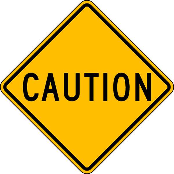Lyle Caution Traffic Sign, 24 in H, 24 in W, Aluminum, Diamond, English, LW9-11B-24DA LW9-11B-24DA