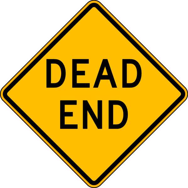 Lyle Dead End Traffic Sign, 24 in H, 24 in W, Aluminum, Diamond, English, W14-1-24HA W14-1-24HA