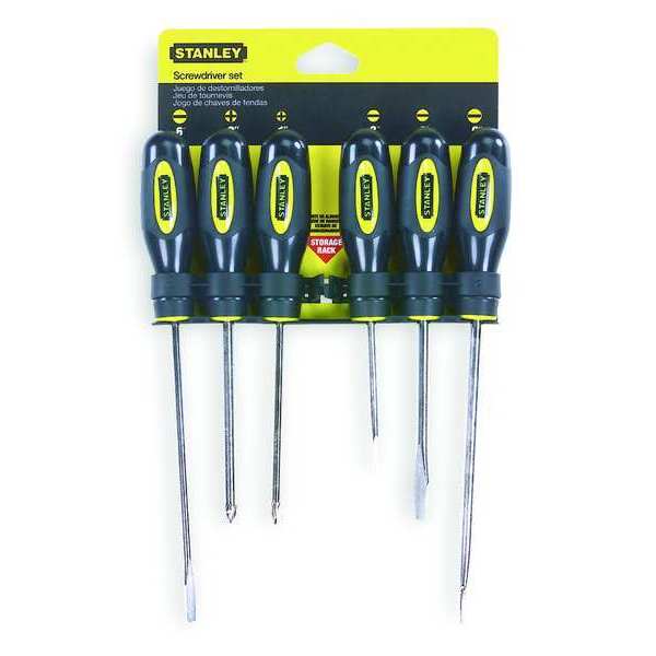 Stanley Screwdriver Set, Slotted/Phillips, 6 Pc 60-060