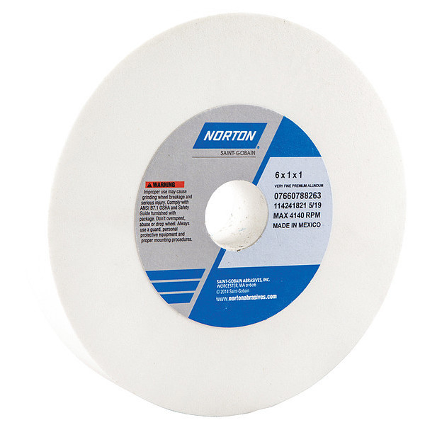 Norton Abrasives Grinding Wheel, T1, 6x1x1, AO, 150G, White 07660788263