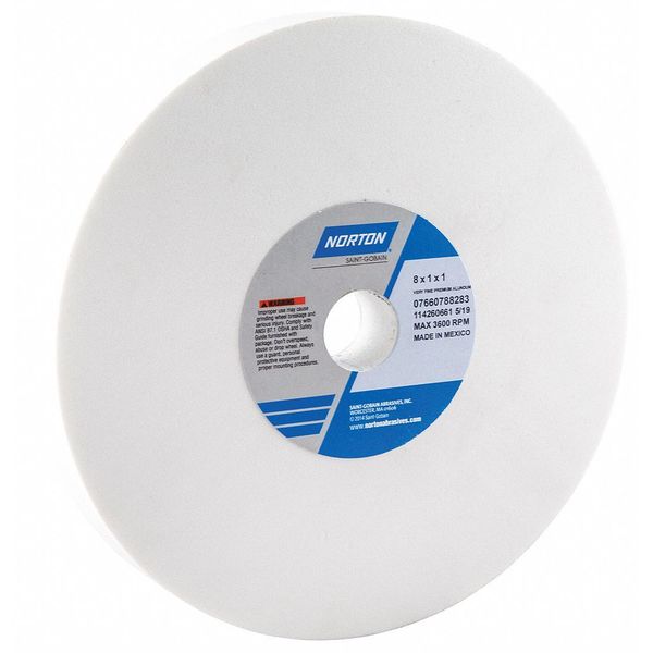 Norton Abrasives Grinding Wheel, T1, 8x1x1, AO, 150G, White 07660788283