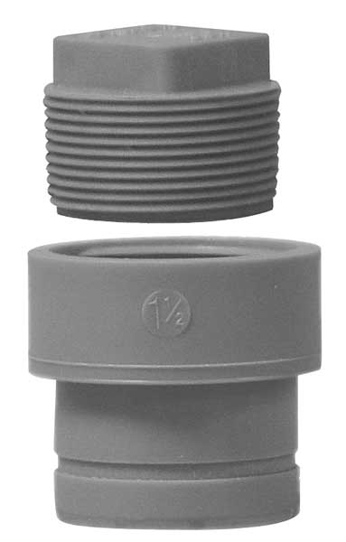 Orion Cleanout Adapter, Polypropylene, 2", Schedule 80, 80 psi Max Pressure 2 COA