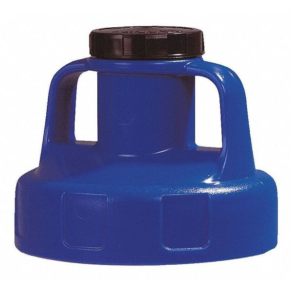Oil Safe Utility Lid, w/2 In Outlet, HDPE, Blue 100202