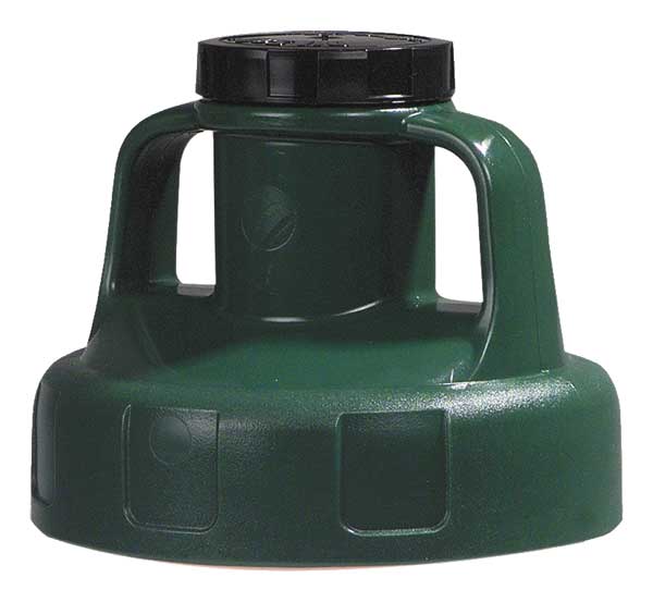 Oil Safe Utility Lid, w/2 In Outlet, HDPE, Dk Green 100203