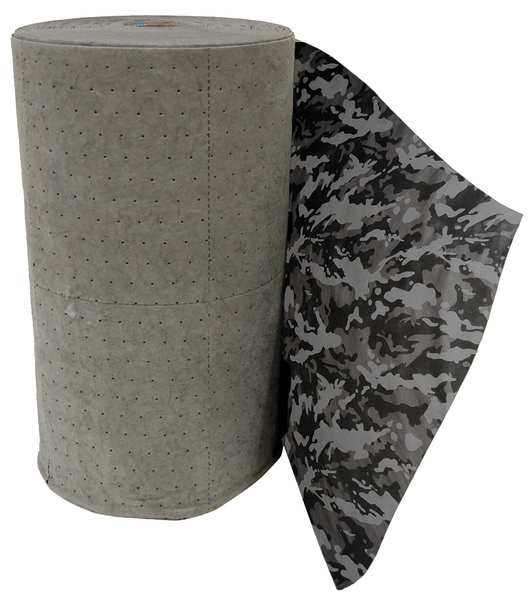 Spilhyder Absorbent Roll, 64 gal, 32 in x 150 ft, Universal, Camouflage, Polypropylene DS-93BX