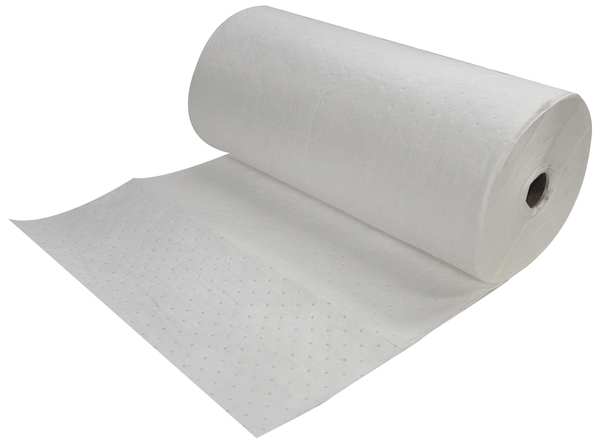 Spilfyter Absorbent Roll, 58 gal, 32 in x 150 ft, Oil-Based Liquids, White, Polypropylene Z-97