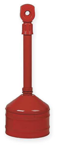 Justrite Cigarette Receptacle, 2-1/2 gal., Red 26810R