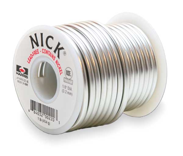 Harris Solid Wire Solder, Lead Free, 438 to 729 F NICK61POP
