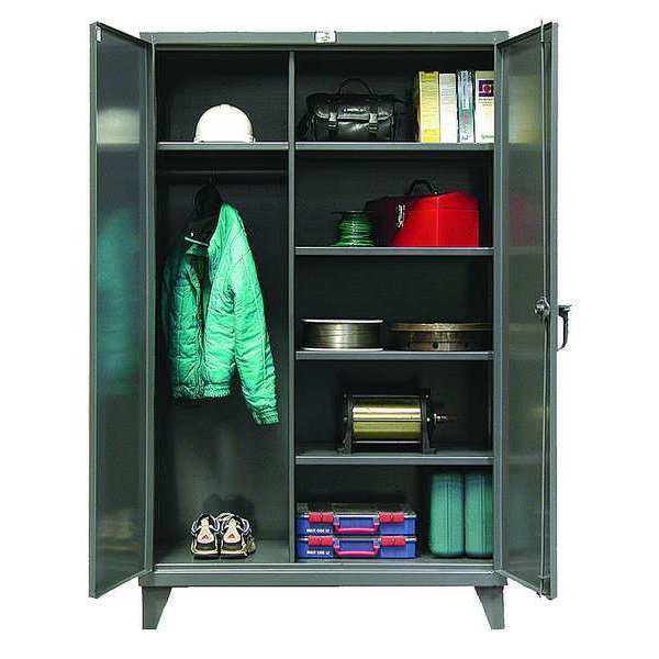 Strong Hold 12 ga. Steel Storage Cabinet, 60 in W, 78 in H, Stationary 56-W-245