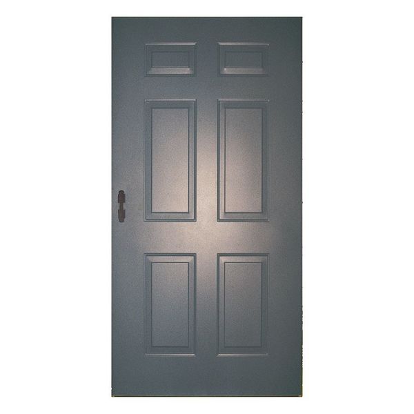 Ceco Six Panel Security Door, 80 in H, 36 in W, 1 3/4 in Thick, 18-gauge steel, Type: Embossed Steel CSPD-FL3068-MORT-ST