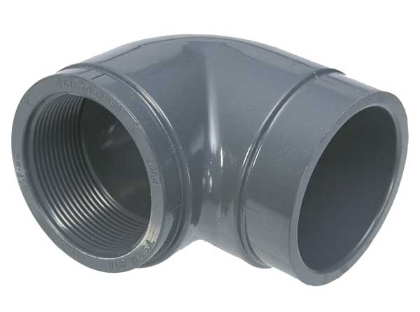 Zoro Select CPVC Elbow, 90 Degrees, Schedule 80, 3/4" Pipe Size, FNPT x Socket 9807-007