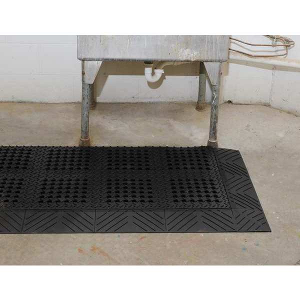 Notrax Interlocking Drainage Mat, 30 In W x 8 Ft L, 1 In Thick 620S3096BL