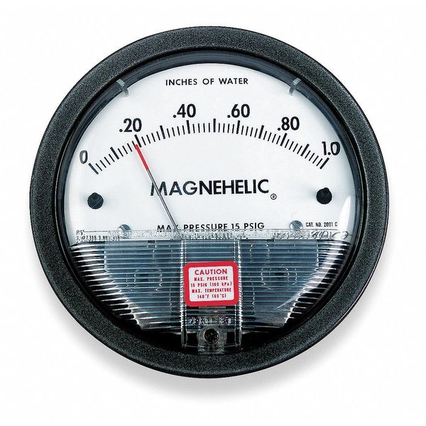 Dwyer Instruments Dwyer Magnehelic Pressure Gauge, 0 to 100 In H2O 2100