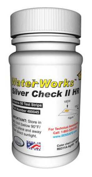 Industrial Test Systems Test Strips, Silver, 50-1000ppb 480045