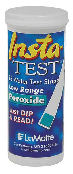 Lamotte Test Strip, Hydrogen Peroxide, PK25 2984LR