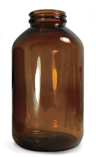 Qorpak Bottle Wide Mouth Glass 16 Oz Amber, PK12 GLA-00925