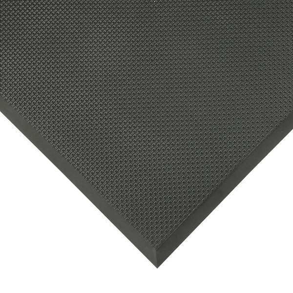 Notrax Antifatigue Mat, Black, 8 ft. L x 3 ft. W, Vinyl, Square Grid Surface Pattern, 5/8" Thick T17S0038BL