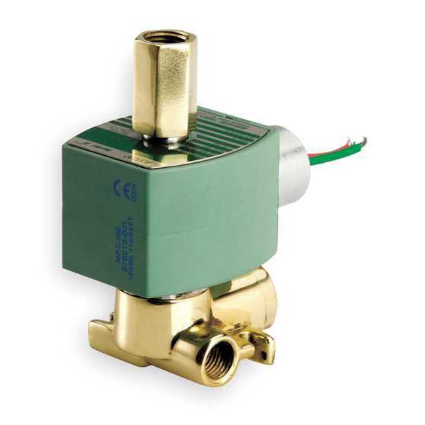 Redhat 120V AC Brass Quick Exhaust Solenoid Valve, Normally Closed, 1/4 in Pipe Size 8317G035