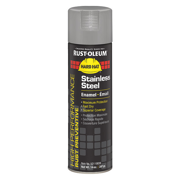 Rust-Oleum Rust Preventative Spray Paint, Stainless Steel, Gloss, 14 oz V2119838