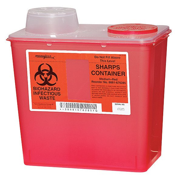 Covidien Sharps Container, 2 Gal., Chimney Top, PK5 0SCM019285