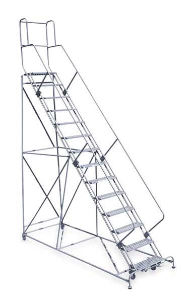 Cotterman 182 in H Steel Rolling Ladder, 14 Steps 2614R2642A1E24B4W5C1P3