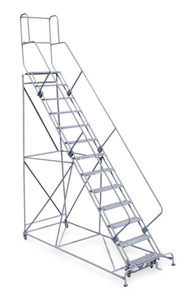 Cotterman 172 in H Steel Rolling Ladder, 13 Steps, 800 lb Load Capacity 2613R2642A6E12B4W5C1P3