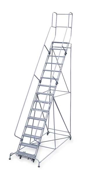 Cotterman 192 in H Steel Rolling Ladder, 15 Steps, 450 lb Load Capacity 1515R2642A1E20B4C1P3