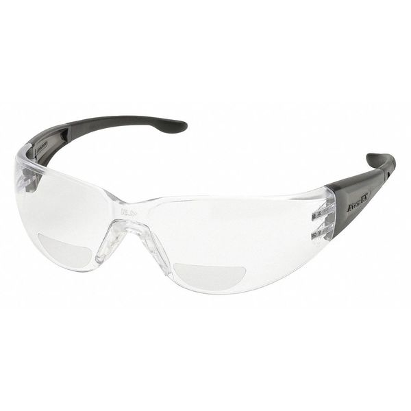 Delta Plus Bifocal Safety Reading Glasses, Wraparound Scratch-Resistant RX-401-2.5