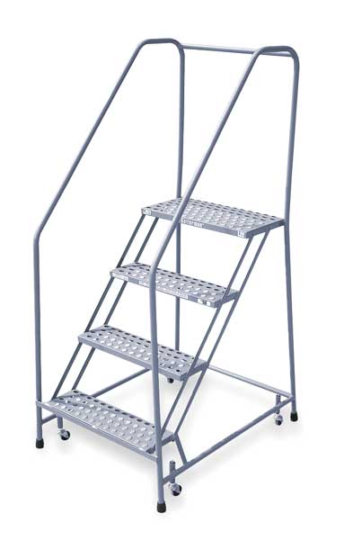 Cotterman 70 in H Steel Rolling Ladder, 4 Steps, 450 lb Load Capacity 1204R2630A3E24B3C1P6