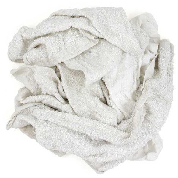 Zoro Select Recycled Cotton Turkish Shop Towels 25 lb. Varies, White 537-25N