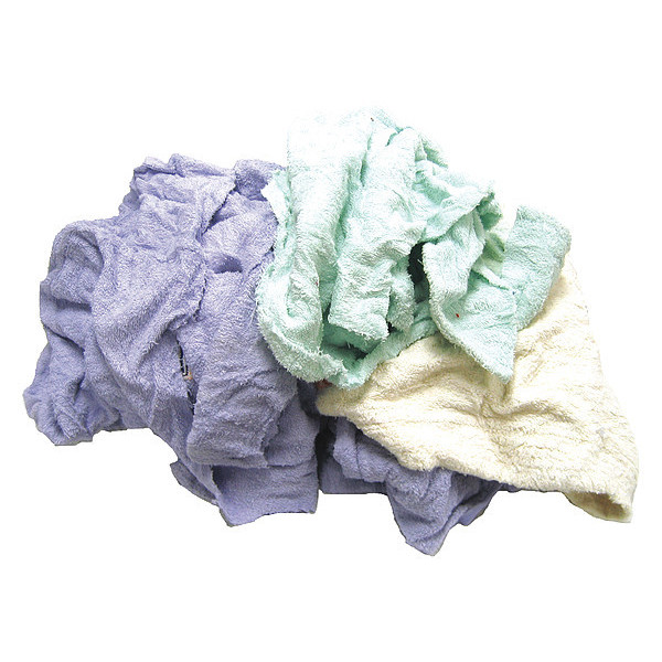 Zoro Select Recycled Terry Cloth Rags 25 lb. Varies, Assorted 515-25N